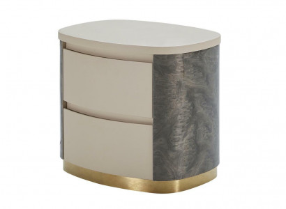 Nightstand Luxury Beige Bedroom New Round Side Tables Design Furniture Gold